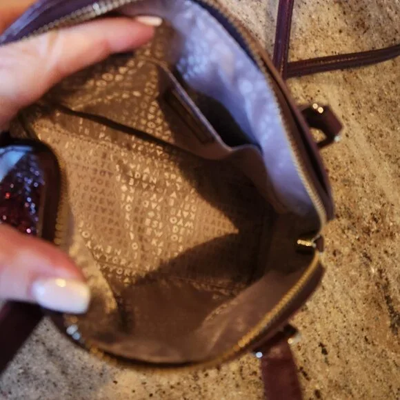 Kate Spade Mini Reiley Laurel Way Glitter Bag Satchel Crossbody in Red Burgundy - Picture 10 of 11